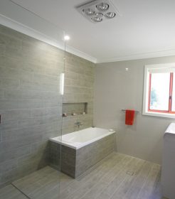 Sydney Bathroom Renovators - Bathroom with Light brown tiles