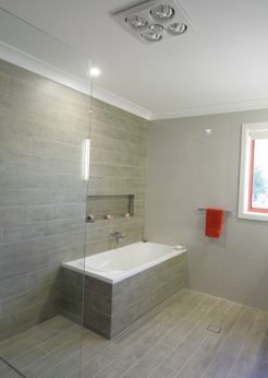 Sydney Bathroom Renovators - Bathroom with Light brown tiles