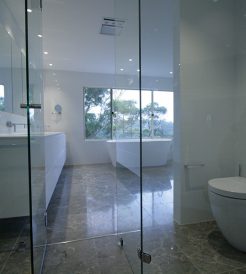 Sydney Bathroom Renovators - Large bathroom with glass door shower