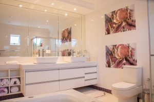 Bathroom Renovations - Beige tiled bathroom